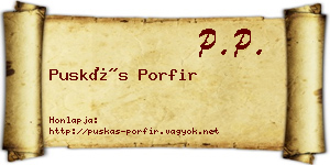 Puskás Porfir névjegykártya